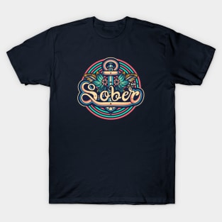 Sober Old School Tattoo Anchor T-Shirt